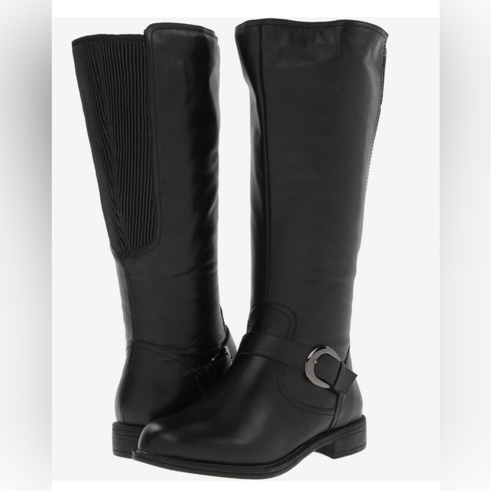 David Tate Branson Extra Wide Shaft- Black Knee-High Women's Boots 8.5 WW